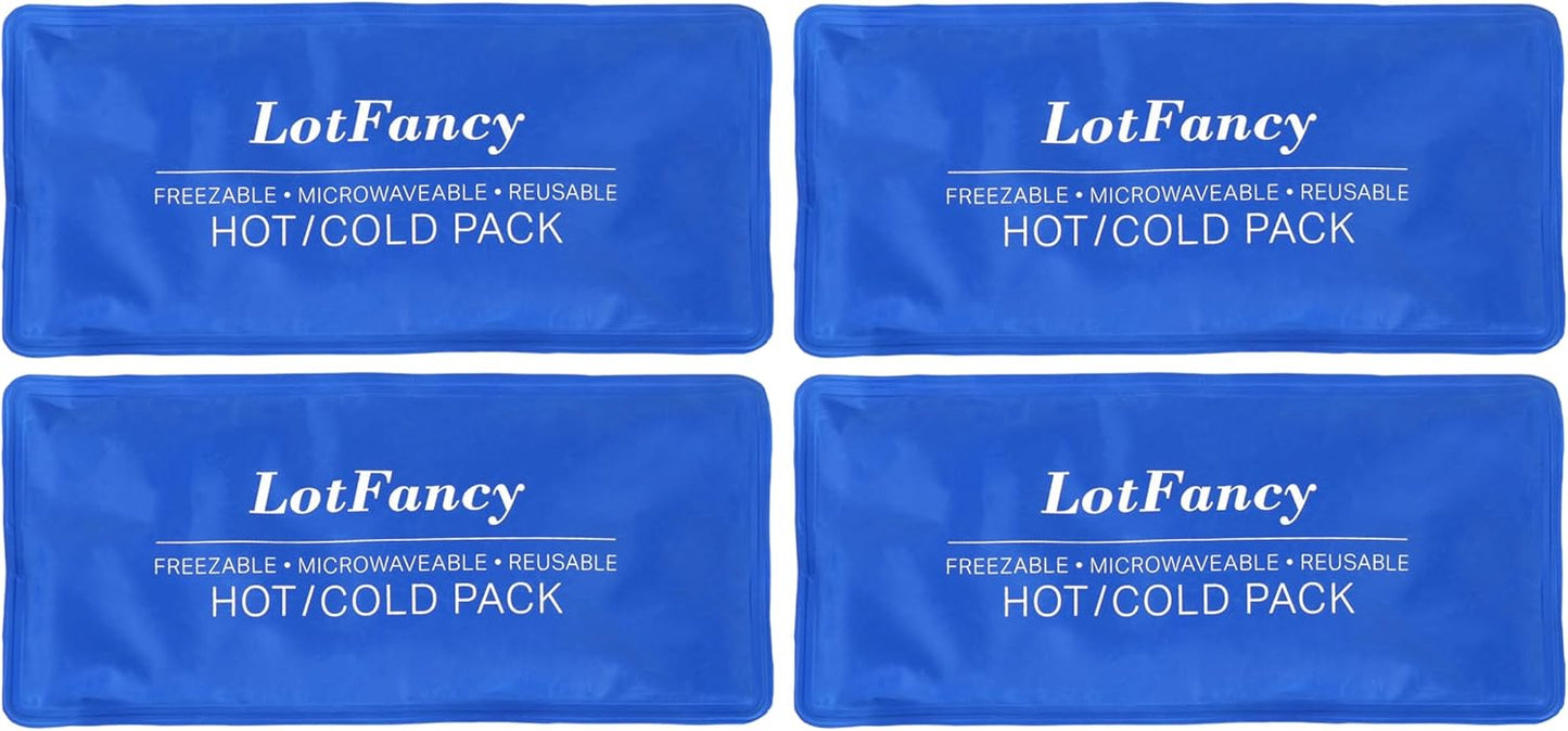 LotFancy Gel Ice Packs, 2pc Reusable Hot Cold Pack for Therapy, Heating Cooling Gel Pad, Pain Relief for Face, Head, TMJ, Wisdom Teeth, Oral Facial Surgery, Sport Injuries, Migraine, Muscle Joint