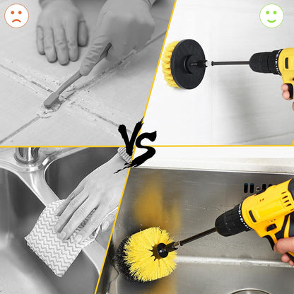 18 Pack Drill Brush Attachment Set, Power Cleaning Scrub Brushes for Drill, Extend Long Attachment, All Purpose for Car Detailing, Bathroom, Carpet, Tile Grout, Sinks, Corners