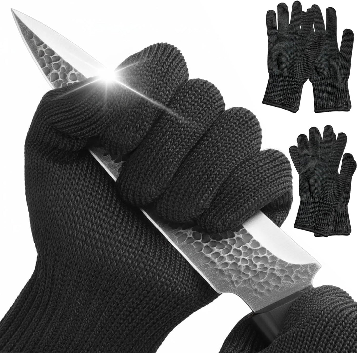 4PCS Cut Resistant Gloves Food Grade Level 5 Protection,Safety Cutting Gloves with Stainless Steel Wire for Kitchen Chefs Butchers Meat Cutting Mandoline Oyster Shucking Garden -Superior Dexterity, L