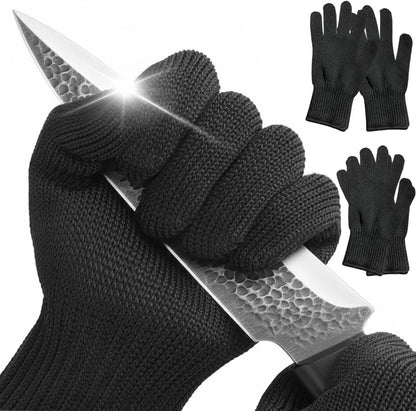 4PCS Cut Resistant Gloves Food Grade Level 5 Protection,Safety Cutting Gloves with Stainless Steel Wire for Kitchen Chefs Butchers Meat Cutting Mandoline Oyster Shucking Garden -Superior Dexterity, L