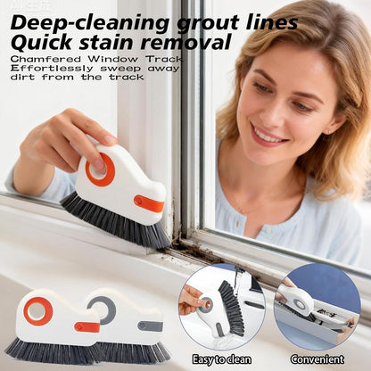 2pcs 2 in 1 Groove Cleaning Brush, Easy to Store Window Track Cleaning Tools, Multifunction Window Track Cleaner, Track Cleaning Tools Suitable for Sliding Door Tracks, Shutter Door Window Track