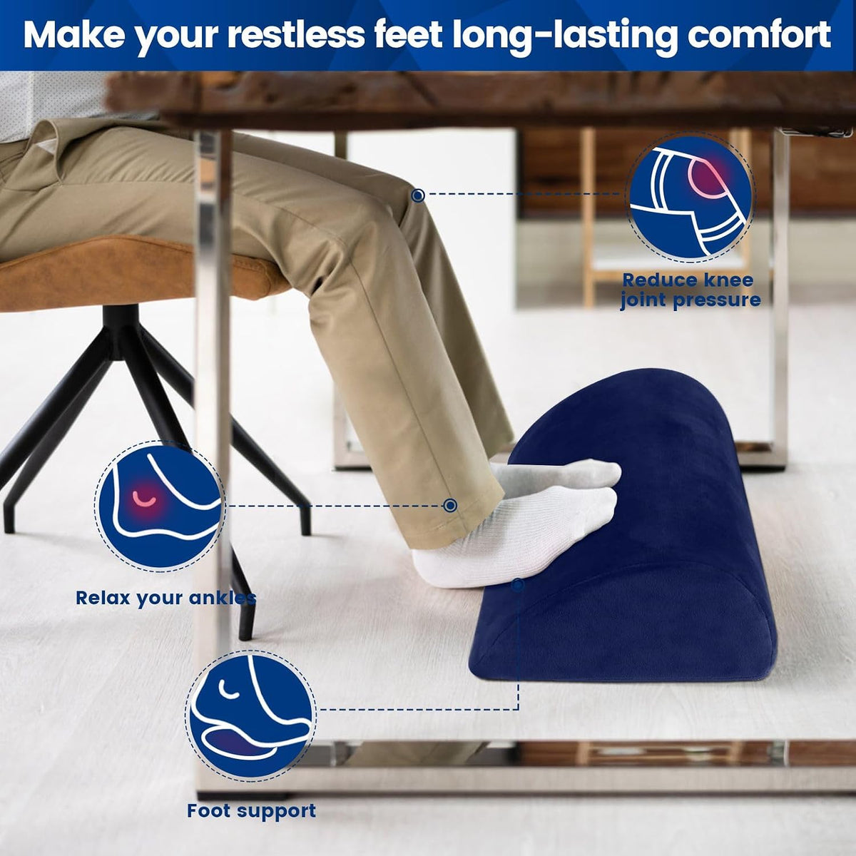 Foot Rest for Under Desk at Work, Foot Stool for Office, Footrest, Black