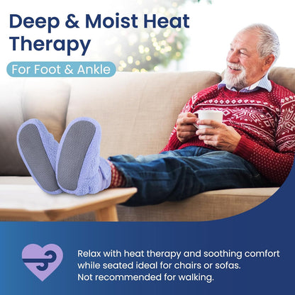 REVIX Microwavable Booties for Cold Feet, Heated Slippers, Navy S
