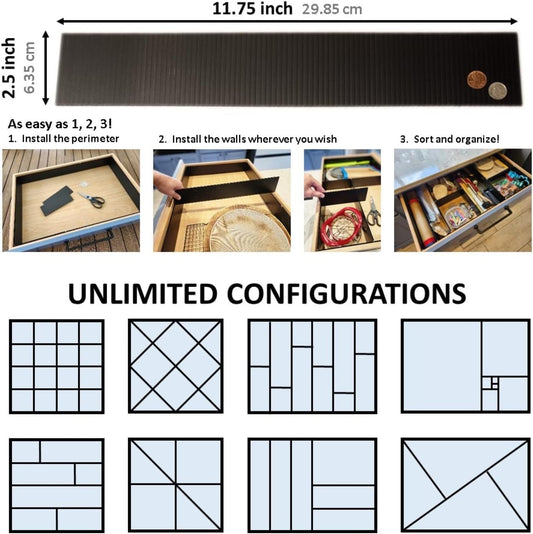 DRAWER DADDY - The world's most customizable drawer organizer. | Adjustable drawer dividers for any size drawer. Custom DIY grid organizer for kitchen, bathroom, desk, and more.