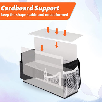 Bedside Caddy, Bedside Storage Bag Hanging Organizer for Bunk Dorm Bed Rail | Bed Caddy with Hooks, Top Bunks and Dorm Essentials for Water, Tissues, Tablets, Books, Phones, Remotes and Other Necessories