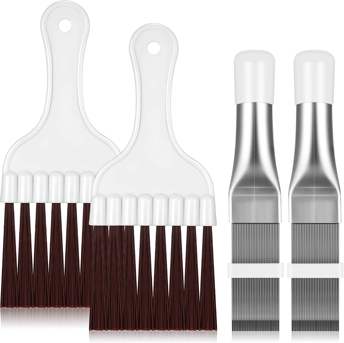 Boao 2 Pieces Air Conditioner Condenser Fin Comb and Fin Cleaning Brush | Air Conditioner Coil Cleaner, Refrigerator Coil Cleaning Whisk Brush, Evaporator Radiator Repair Tool