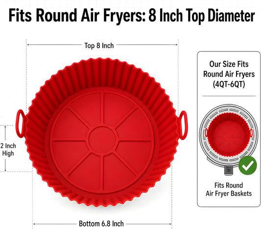 SAMNATE 3pcs Air Fryer Liners reusable - silicone air fryer liners, AirFryer Accessories, Air Fryer Silicone Liner - reusable airfryer liners - air fryer pans - airfryer liners