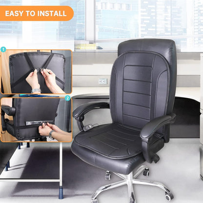 Heated Seat Cushion for Office Chair with Temperature Control and Timer, Back and Seat Heating - for Office/Home Use