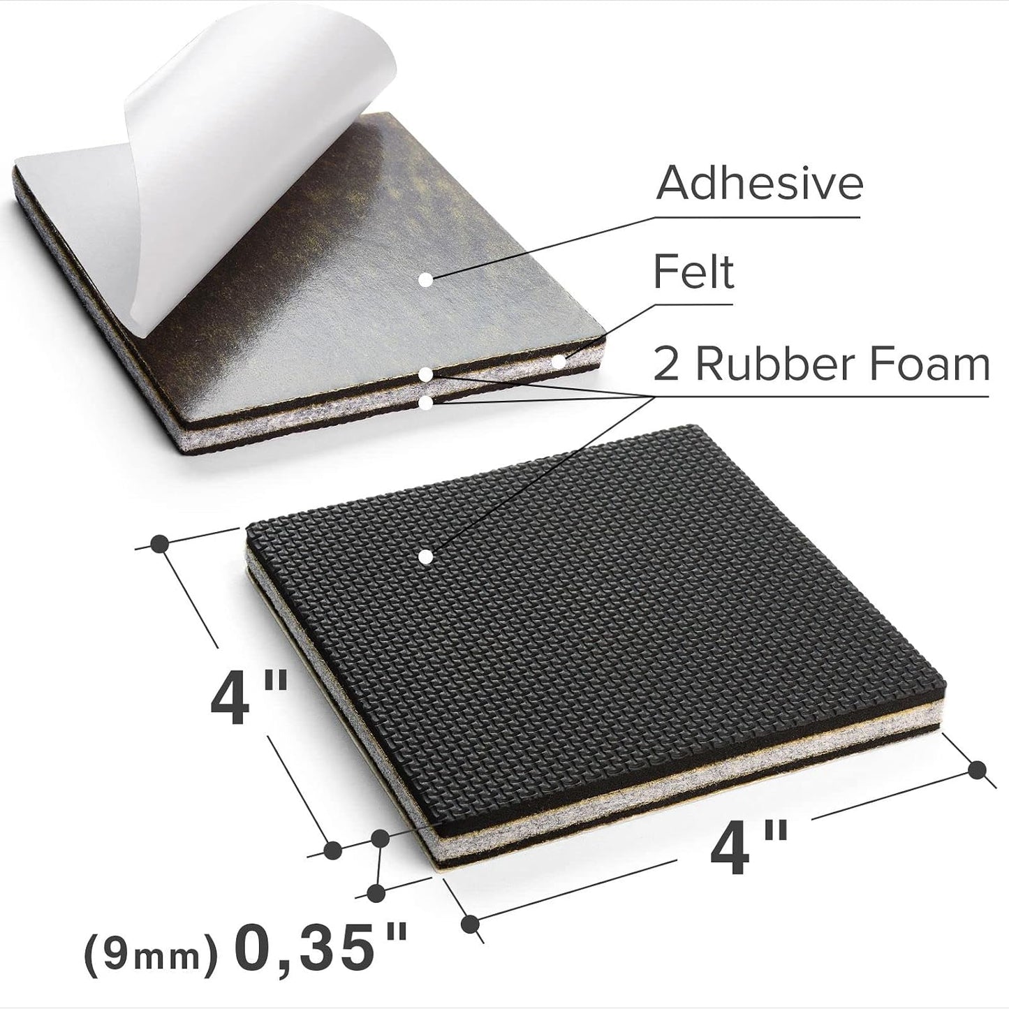 X-PROTECTOR Non Slip Furniture Pads – 12 Premium Furniture Grippers 3"! | Best Self Adhesive Rubber Feet Furniture Feet – Ideal Non Skid Furniture Pad Floor Protectors – Keep Furniture in Place!
