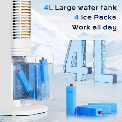 Portable Air Conditioners for Room, 3-in-1 Evaporative Air Cooler, Fast Cooling Portable AC Unit/24H Timer, Remote Oscillating Tower Fan, 4 Modes 3 Speeds, Quiet Swamp Cooler for Bedroom Office
