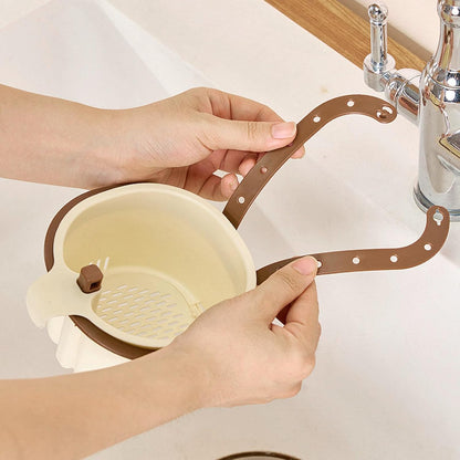 Hanging Sink Drain Basket,2026 New Cactus Kitchen Sink Strainer Basket,Self-Cleaning Faucet Hanging Filter Basket, Multifunctional Kitchen Sink Strainer Press Automatic Dumping Basket，Green