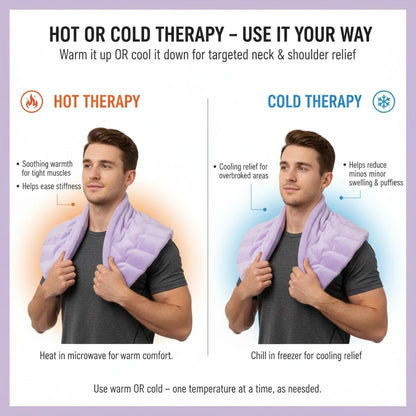 Herbal Concepts Neck Heating Pad & Shoulder Wrap | Microwave Heating Pad with 12 Herbs Aromatherapy| Cordless Heating pad, Blue