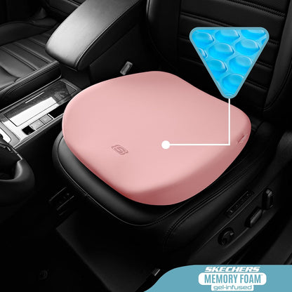 Skechers Seat Cushion Premium Gel & Memory Foam-Office Chair Cushion for Tailbone Pain Relief,Butt Pillow for Office Chair,Car seat Cushion,Long Sitting Office Workers,and Car Drivers,Black