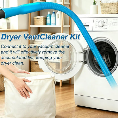 Dryer Vent Cleaner Kit Dryer Lint Vac Vacuum Hose Attachment Cleaning Hose Lint Trap Cleaning Tool and Brush 2 pieces
