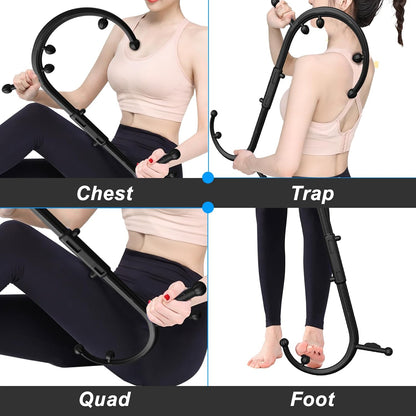 AISZG Back and Neck Massager - Massage Trigger Point Cane,Birthday Gifts for Women Men Her Him Mom,Valentines Day Gifts for Her Him Boyfriend(Black)