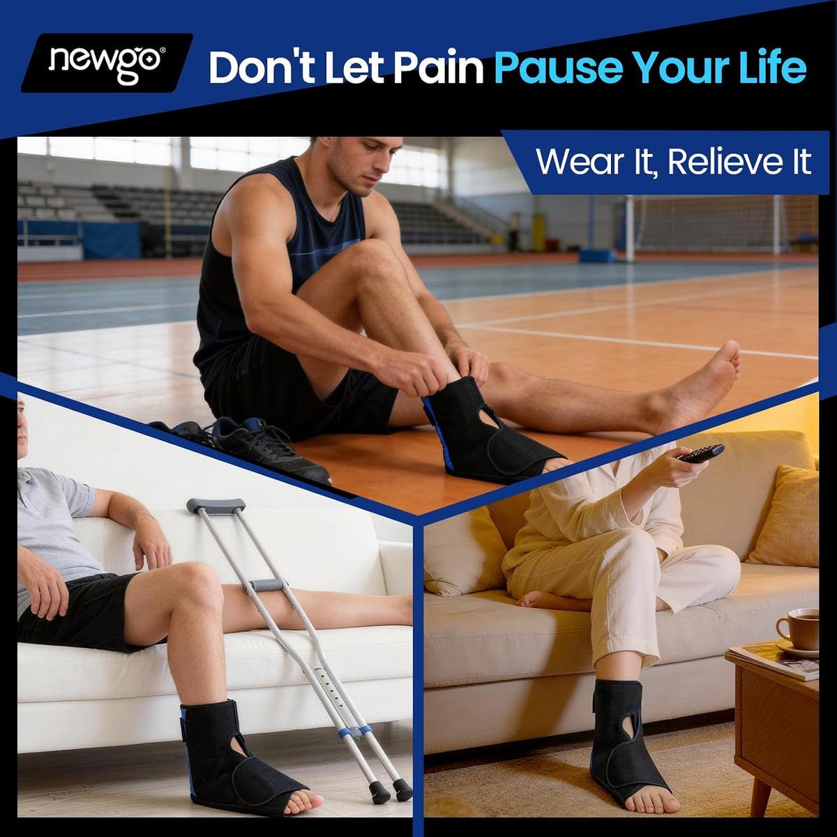 NEWGO Foot Ice Wrap, 60-Min Cold Therapy for Heel Pain & Plantar Fasciitis