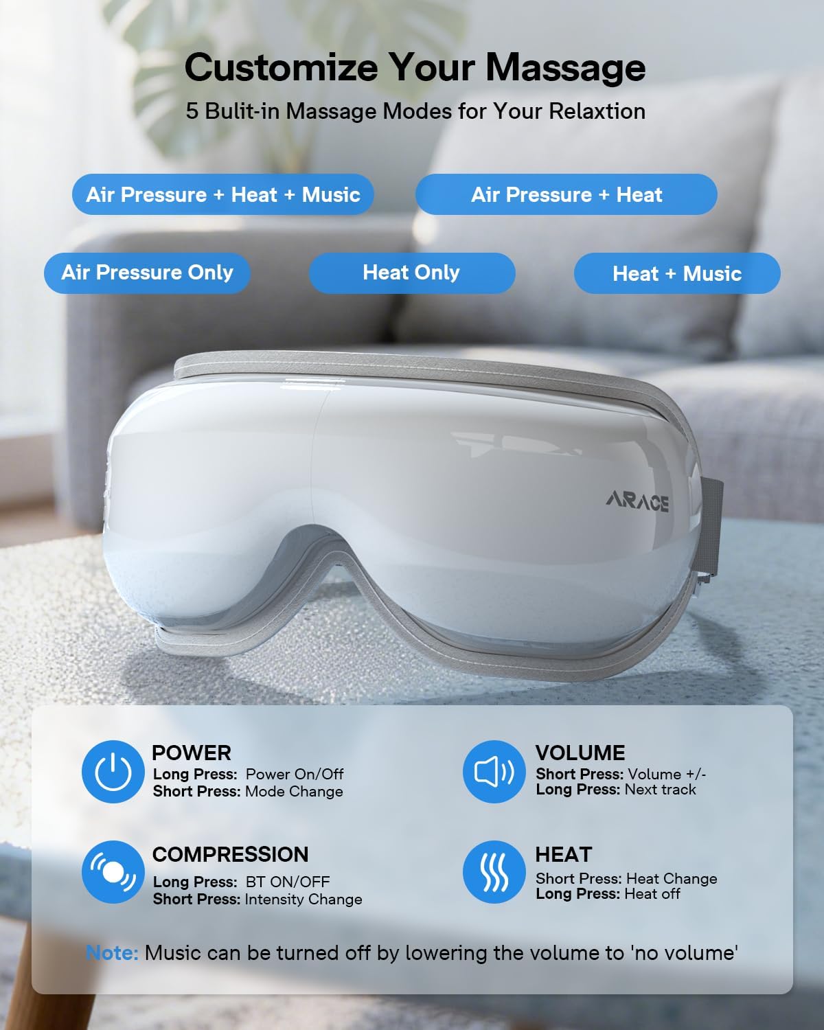 Eye Massager with Heat, Massaging Eye Mask, Eye Care Device