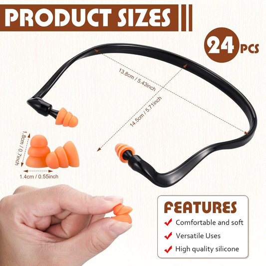 LEIFIDE Banded Earplugs Silicone Reusable Ear Protection Neck Band