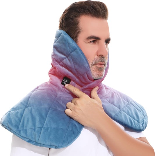 Cordless Neck Heating Pad, Heating Pad for Neck and Shoulders and Back, Neck Heater for Back Pain Relief with 3 Heat Settings-One Size