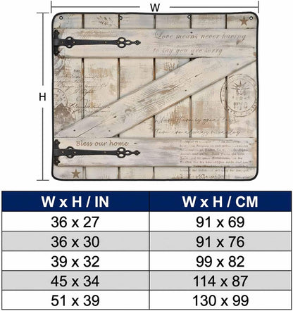 Magnetic Fireplace Cover Barn Gate Fireplace Screen Decorative Farmhouse Wood Grain Walls Door Insulation Fireplace Blocker Save Energy Fireplace Draft Stopper Covers for Living Room 36x30 Inch