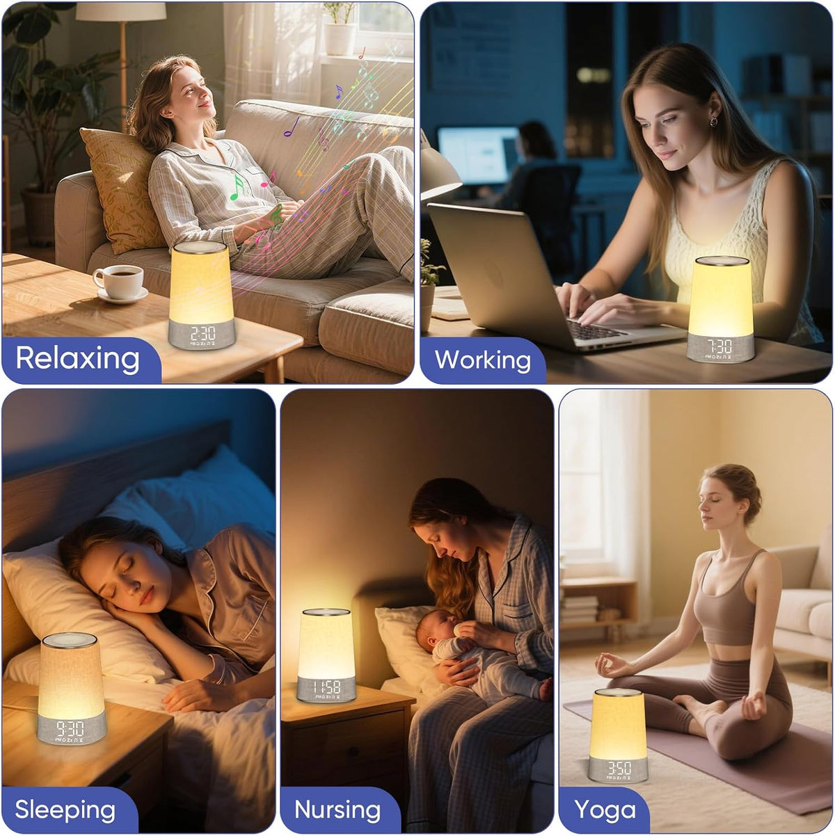 AFEXOA Sunrise Alarm Clock Wake Up Light with 30 Soothing Sounds