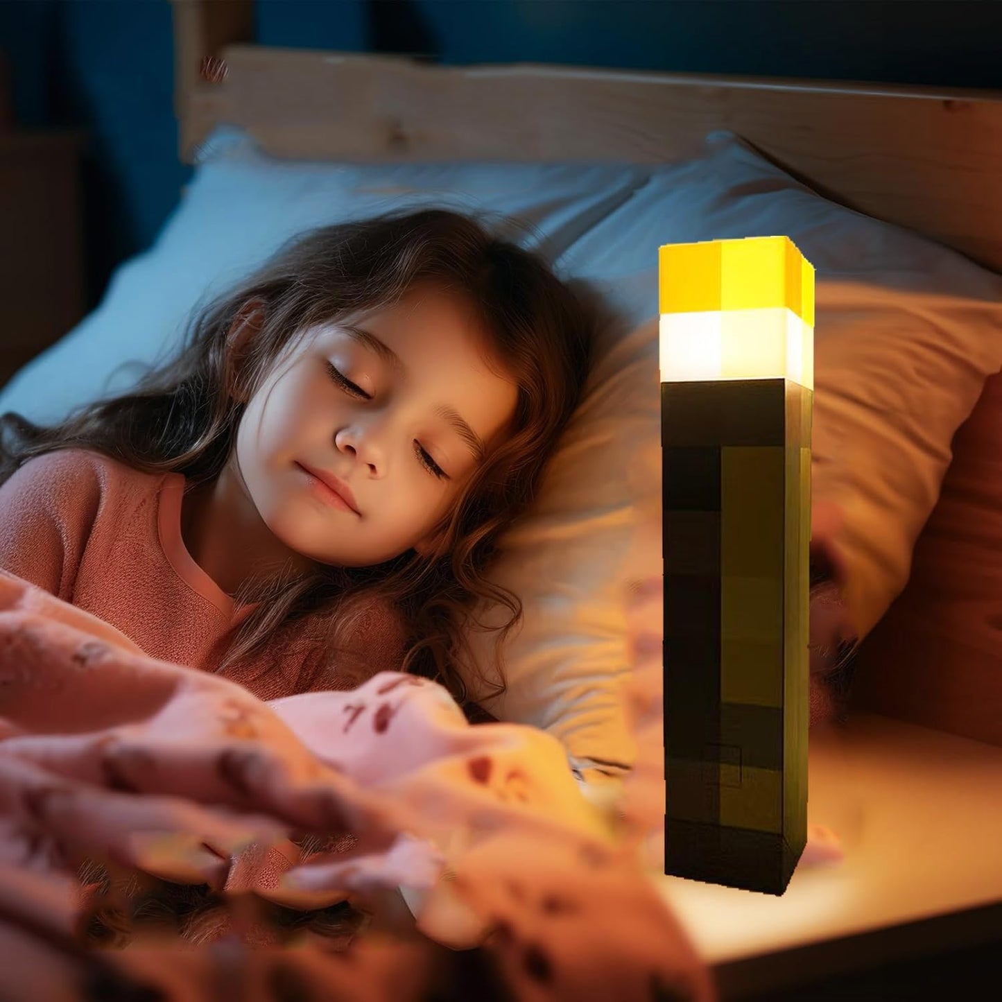 Light-up Wall Torch Lamp with 3 Lighting Levels, Hand Held & Wall Mountable Table Lamps, USB Rechargeable Night Light, Costume Cosplay Bedside Lamp for Home/Office Decor