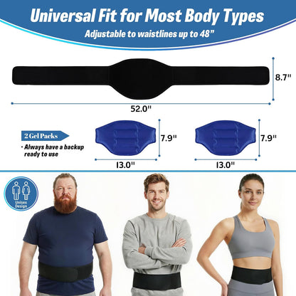 Ice Pack for Back Pain Relief with Extension Band