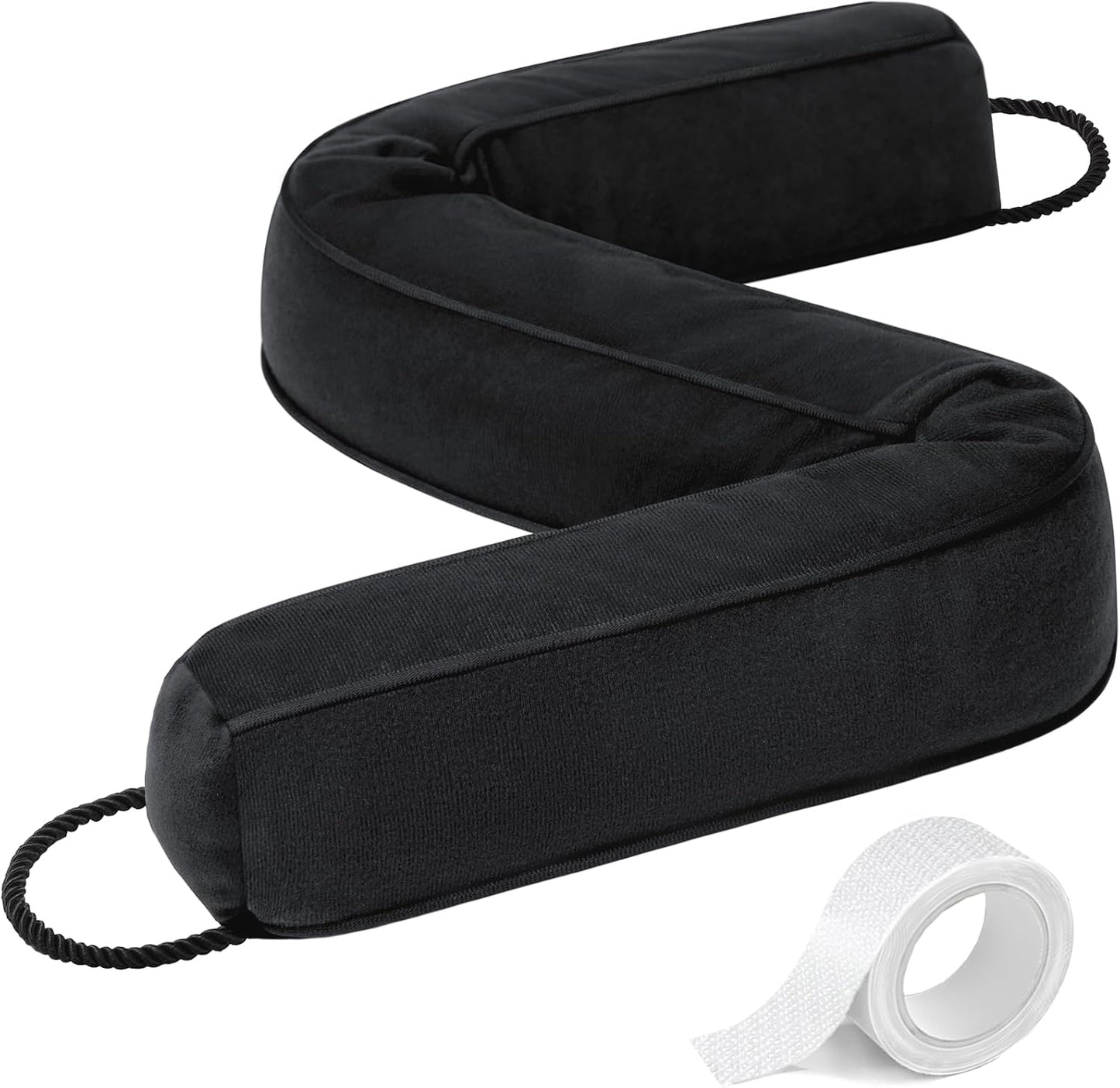 Comfyanno 38” Weighted Under Door Draft Stopper, 2.2lb Door Wind Blocker | Fits 3” Large Gap, Block Air Draft from Bottom Door, Fits Front Door, Bedroom Door, Interior Door, Easy to Install, Black