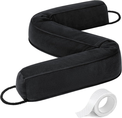 Comfyanno 38” Weighted Under Door Draft Stopper, 2.2lb Door Wind Blocker | Fits 3” Large Gap, Block Air Draft from Bottom Door, Fits Front Door, Bedroom Door, Interior Door, Easy to Install, Black