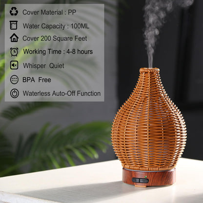 Tree Essential Oils Diffuser for Home 150ML Aromatherapy Diffuser | Birthday Gifts for Women mom,Metal Cool Mist Humidifier with 7 Colors Lights Waterless Auto Off Air Diffusers