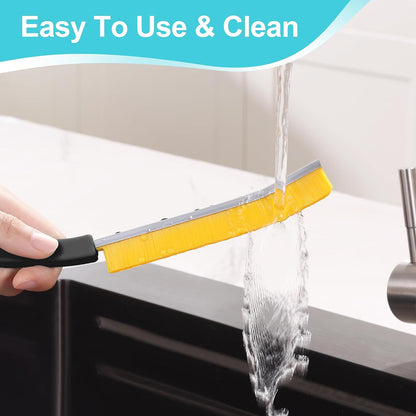 JOYMOOP 4 Pack Crevice Cleaning Brush, Hard Bristle Grout Brush, House Cleaning Supplies, Magnetic Gap Cleaning Brush for Kitchen, Bathroom, Window, Toilet, Multifunctional Cleaning Tools-4 Colors