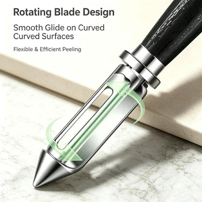 Large Y Veg Peeler, Wide Serrated Stainless Steel Blade Wood Handle | Practical cabbage peeler with built-in potato eye remover, lightweight compact kitchen tool. Ideal gift for home cooking