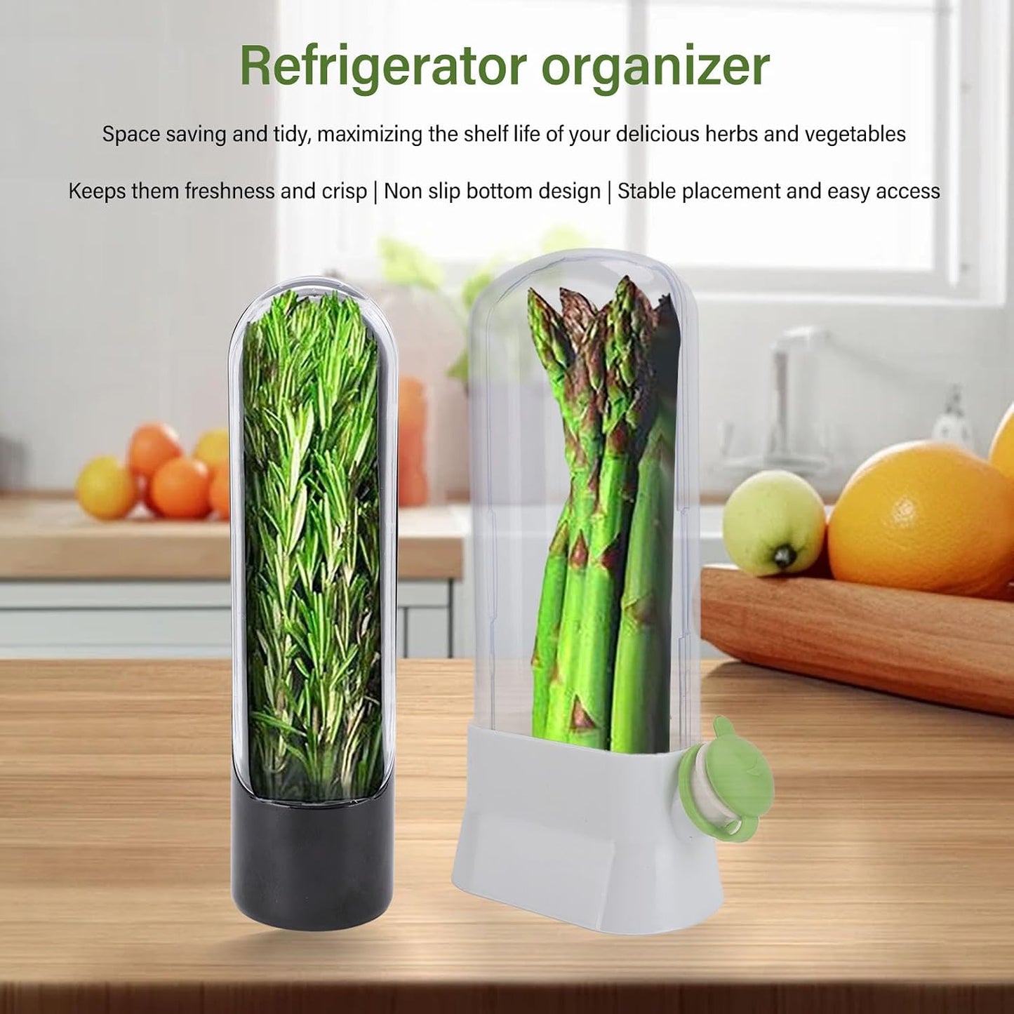 Yosoo Health Gear Herbs Saver Herbs Keeper for Refrigerator Cilantro Container, Multipurpose Keep Freshness Transparent Design Pressure Resistants Herbs Keeper for Coriander Asparagus Vegetable