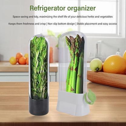 Yosoo Health Gear Herbs Saver Herbs Keeper for Refrigerator Cilantro Container, Multipurpose Keep Freshness Transparent Design Pressure Resistants Herbs Keeper for Coriander Asparagus Vegetable