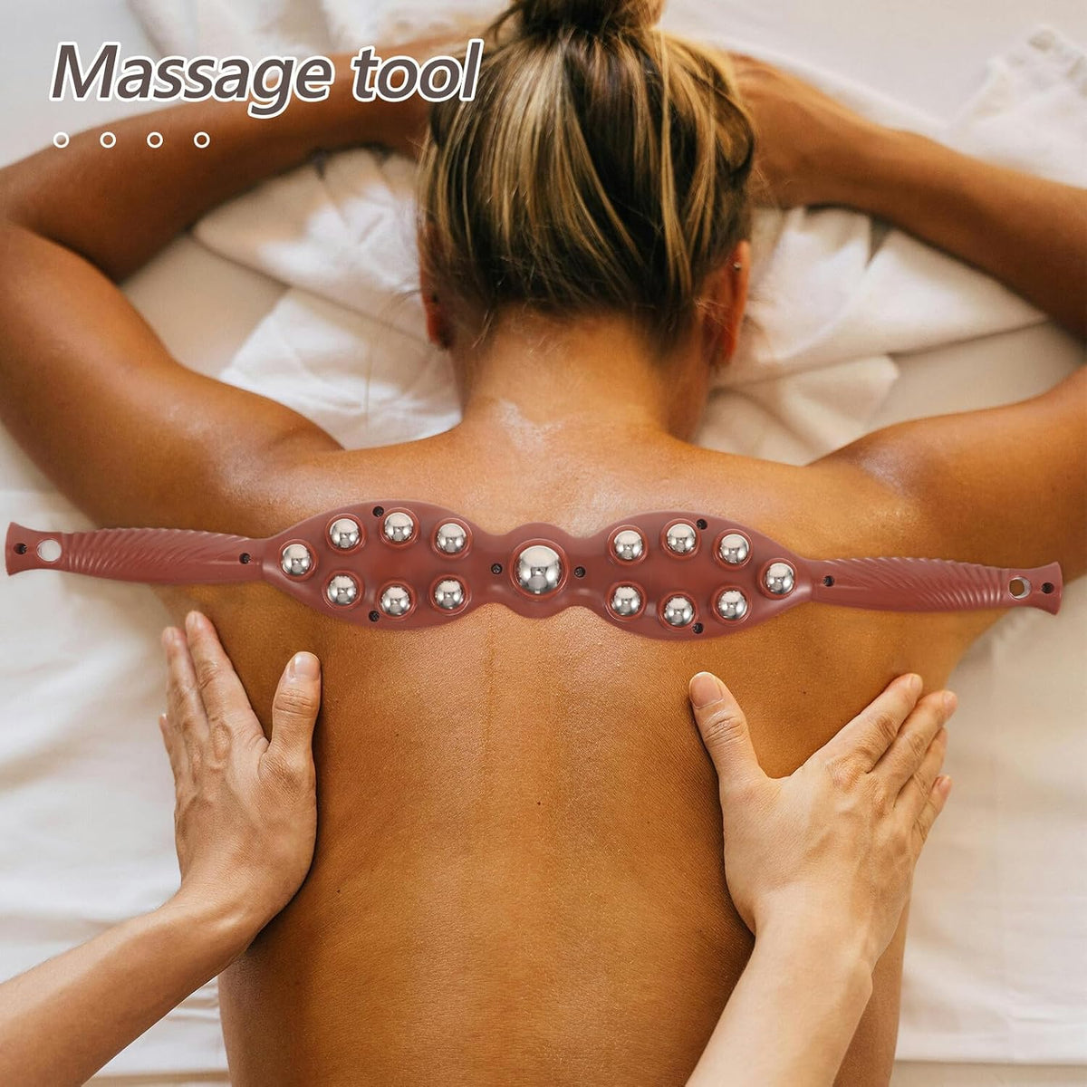 Handheld Massage Stick Roller with Steel Balls Muscle Massage Roller for Neck and Back for Muscle Relief and Relaxation at Home Or Travel