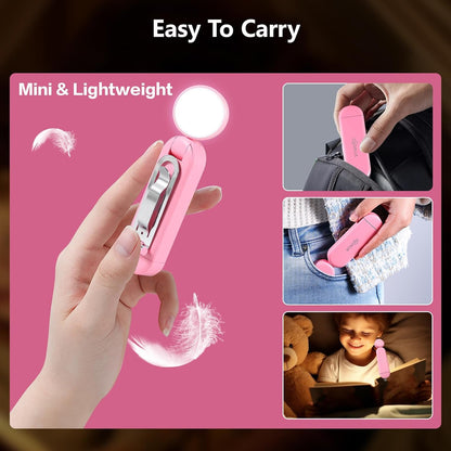 VAVOFO USB Rechargeable Bookmark Reading Light, Blue Light Blocking Amber LEDs for Bedtime Reading - Clip On, 9 Lighting Modes
