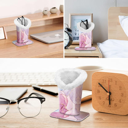 FINTIE Plush Lined Eyeglasses Holder, Glasses Stand Case For Nightstand | Soft Plush Lining, Bedside Eyeglasses Holder, Office Desktop Organizer, Small Item Storage, Anti-Scratch - Colors B