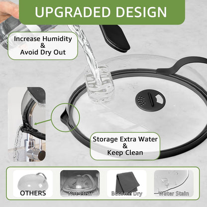 Microwave Splatter Cover with Water Steamer for Food - 10 Inch Steam Microwave Splatter Guard with Handle Plate Covers for Heating Food Splash Oven Lid with Built in Steamer