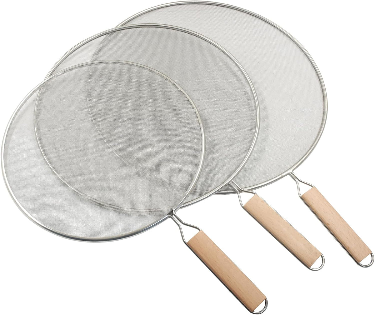 8-Inch Stainless Steel Splatter Screen with Handle