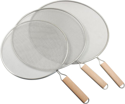 8-Inch Stainless Steel Splatter Screen with Handle