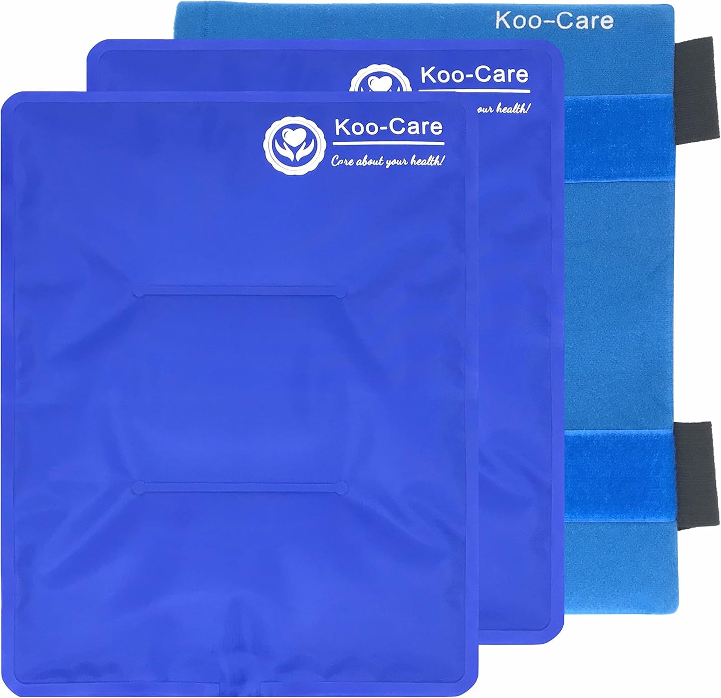 Koo-Care Large Flexible Gel Ice Pack & Wrap with Straps for Hot Cold Therapy - Pain Relief for Shoulder Rotator Cuff, Back, Hip, Knee Replacement Surgery, Shin Splint Injuries Reusable - 11" x 14"