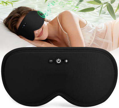 MUSICOZY Bluetooth Sleep Mask Headphones, 3D Blackout Bamboo Fiber