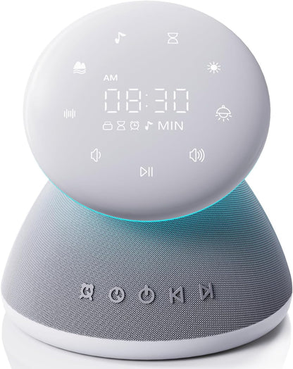 White Noise Sound Machine for Sleeping with Night Light 50 Soothing Sounds | 9 Colors Adjustable Brightness Auto-Off Timer Alarm Clock Touch Screen Control Sleep Sound Machines for Baby Adults Home