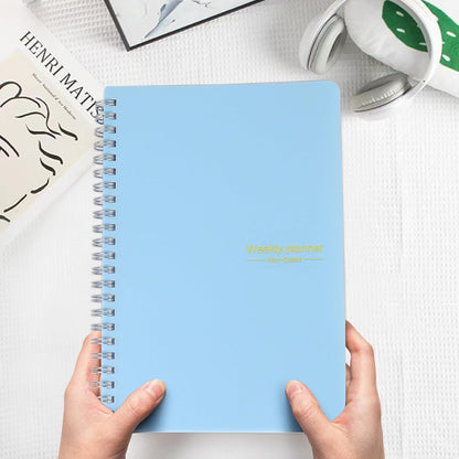 Undated Weekly Planner, A5 Personal Goals Journal Non Dated Weekly Planner to Do List Notebook with Goal Habit Tracker Organizer, Cute Undated Week Planners with Spiral Binding for Kids School Work