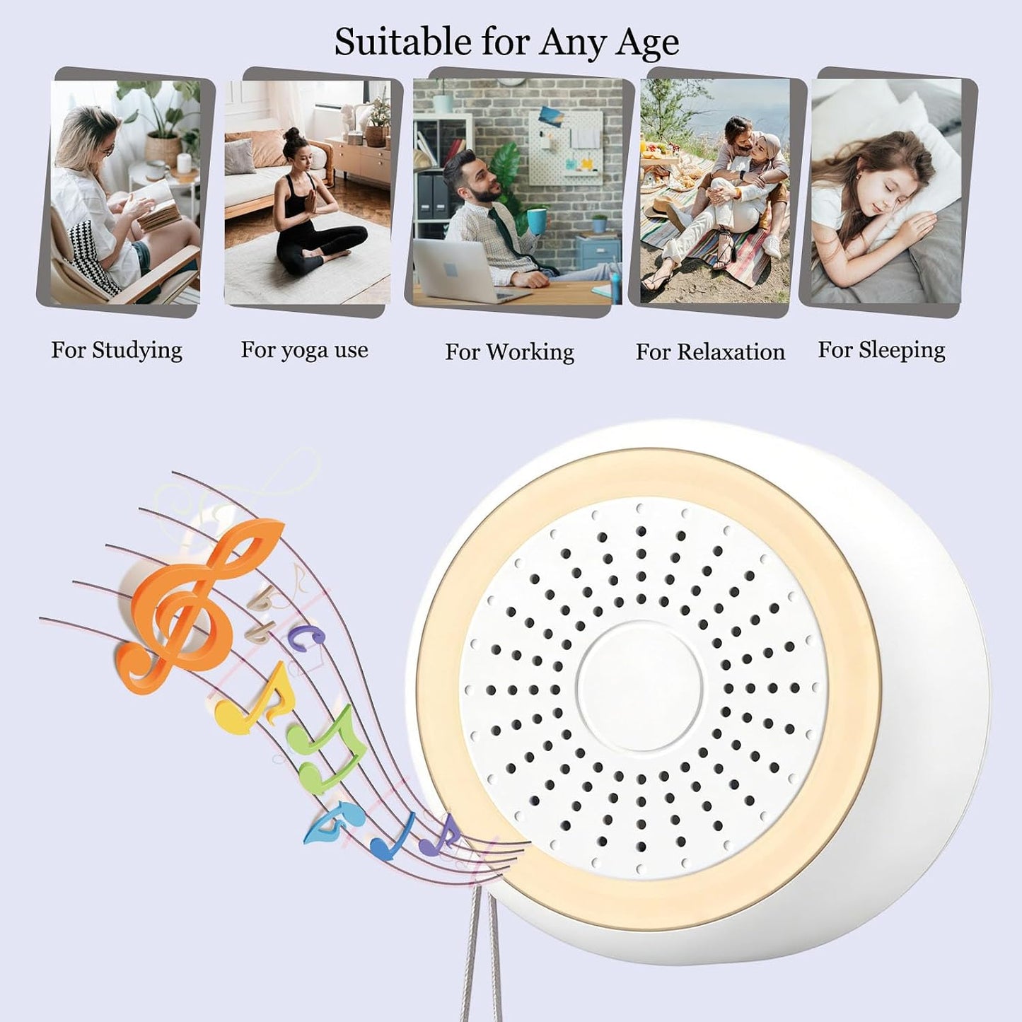 Mini Portable White Noise Machine 22 Soothing Sleep Sounds Sleep Sound Device for Newborn Baby Kids Adults Portable Rechargeable Sleep Brown Noise Machine for Travel Camping Home Office