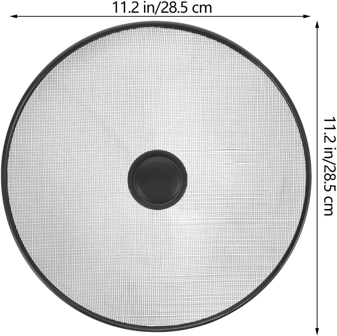 11.22" Stainless Steel Splatter Screen Grease Guard – Fine Mesh Oil Splash Shield for Frying Pan, Skillet, Pot, Stove Top – Prevents Burns & Mess