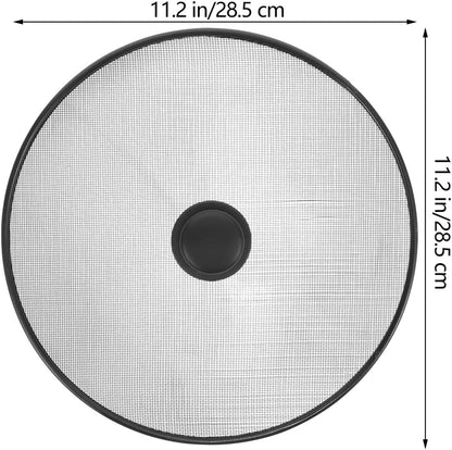 11.22" Stainless Steel Splatter Screen Grease Guard – Fine Mesh Oil Splash Shield for Frying Pan, Skillet, Pot, Stove Top – Prevents Burns & Mess