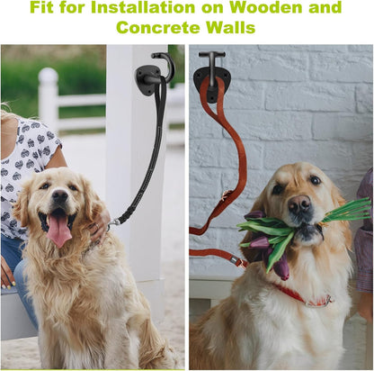 Dog Leash Hooks for Wall Black Dogs Leash Wall Mount Dog Hook for Leashs for Secure and Escape-Proof Hook for Lead Management