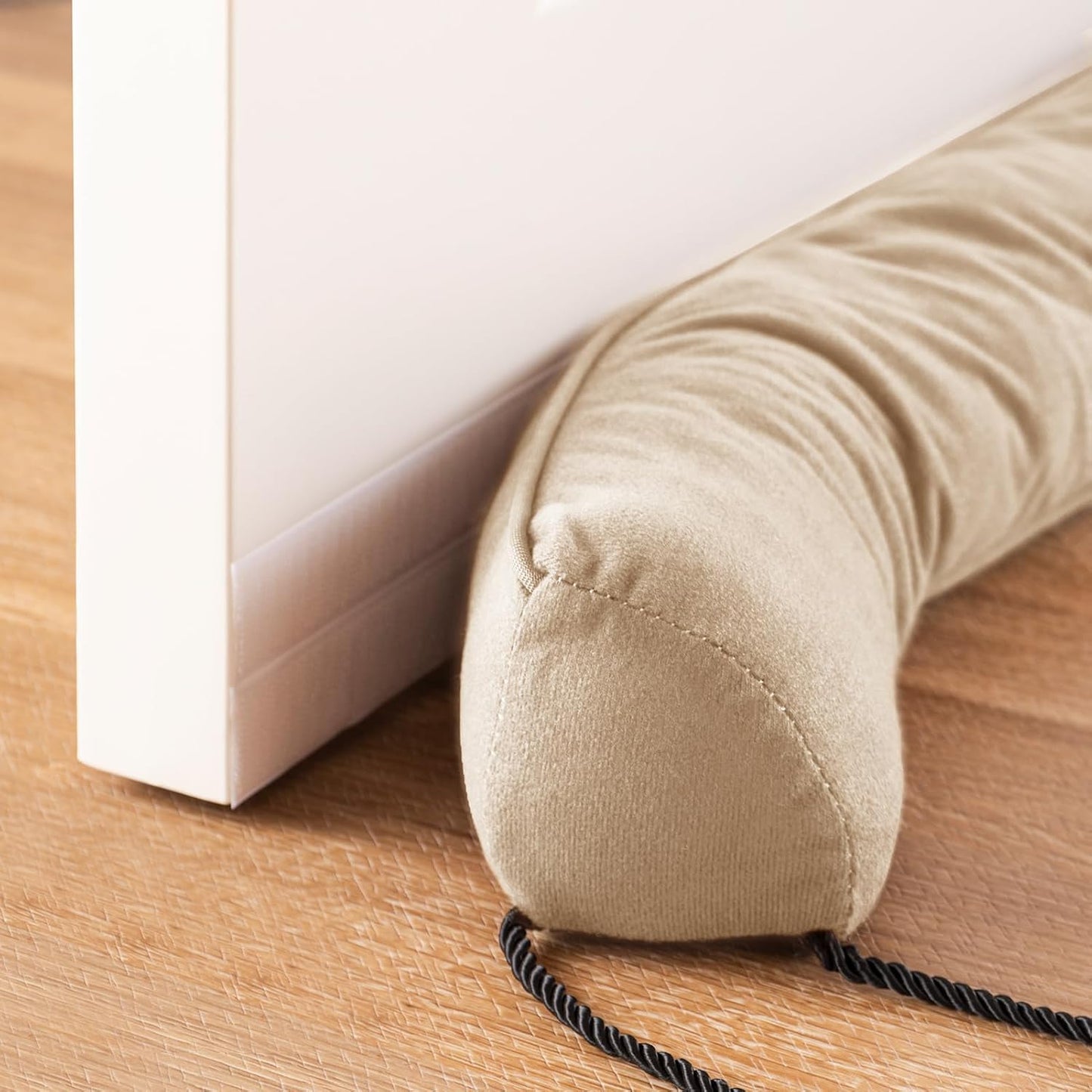 Door Draft Stopper with Removable Washable Cover, 38", Black | Weighted Gap Filler, Blocks Hot and Cold Air, All-Season Seal, Easy Install, Noise & Wind Blocker, Home Essentials