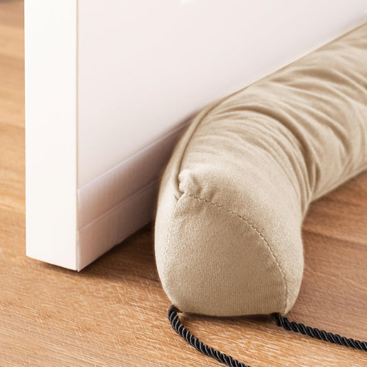 Door Draft Stopper with Removable Washable Cover, 38", Black | Weighted Gap Filler, Blocks Hot and Cold Air, All-Season Seal, Easy Install, Noise & Wind Blocker, Home Essentials